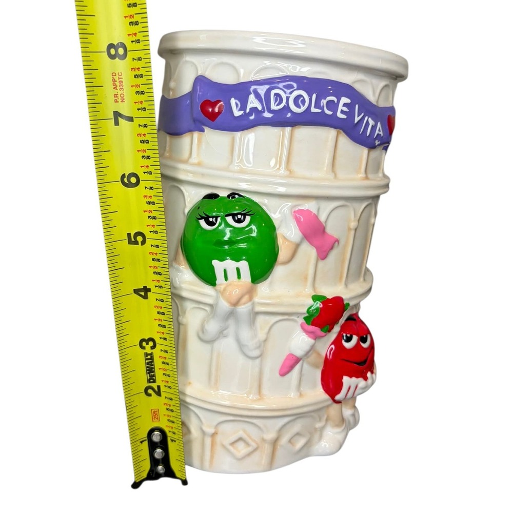 M&M's Galerie Ceramic Leaning Tower of Pisa La Dolce Vita Character Vase Jar